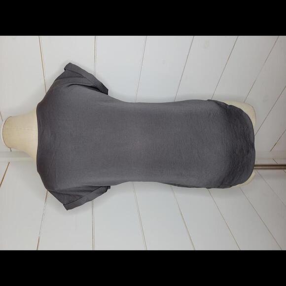 Express XS Grey blouse with criss cross at chest neckline - Picture 2 of 4